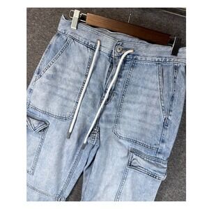 American Eagle Light Wash Denim Cargo Jogger‎ Pants Womens Size 2 Jeans 2765 EUC